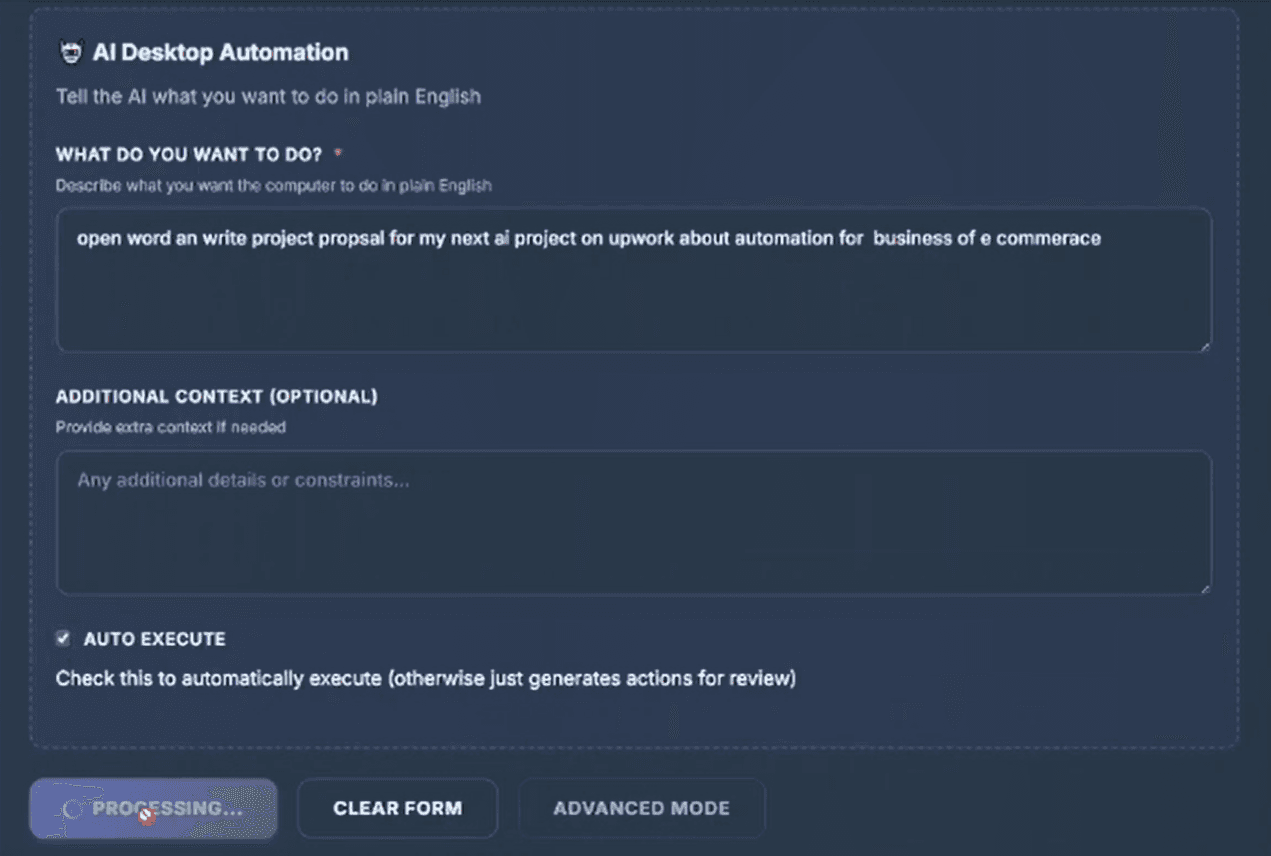 Enterprise AI Desktop Agent for Sales Operations screenshot 1